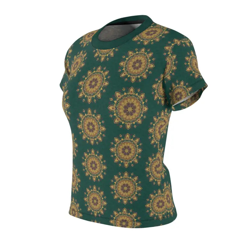 Geometrical Glow T-Shirt - Timeless Green Tee Comfort - DipaliZ