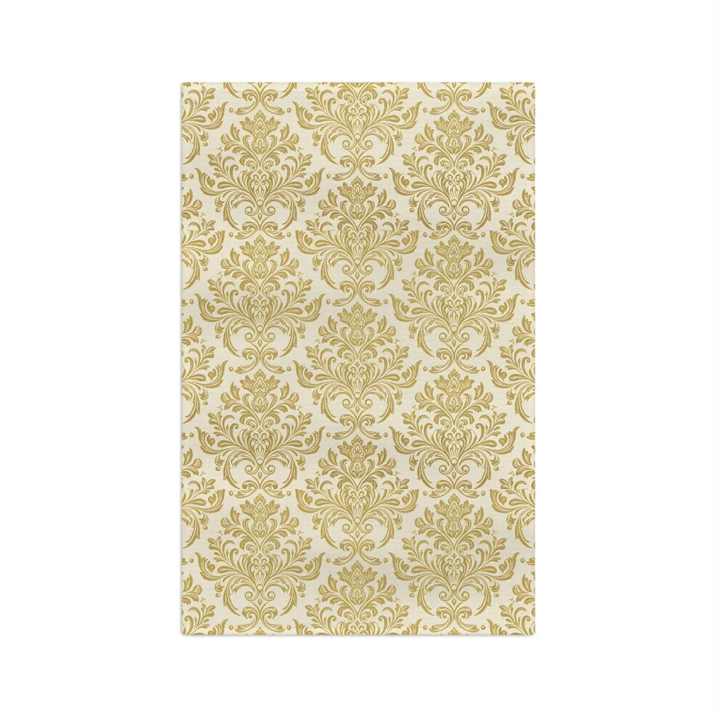 Vintage Glow Microfiber Tea Towel - Gold Damask - DipaliZ