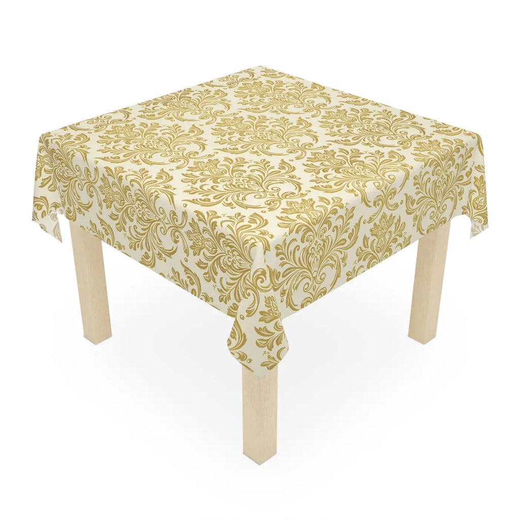 Damask Charm Tablecloth - Ivory Gold Shimmer Luxury - DipaliZ