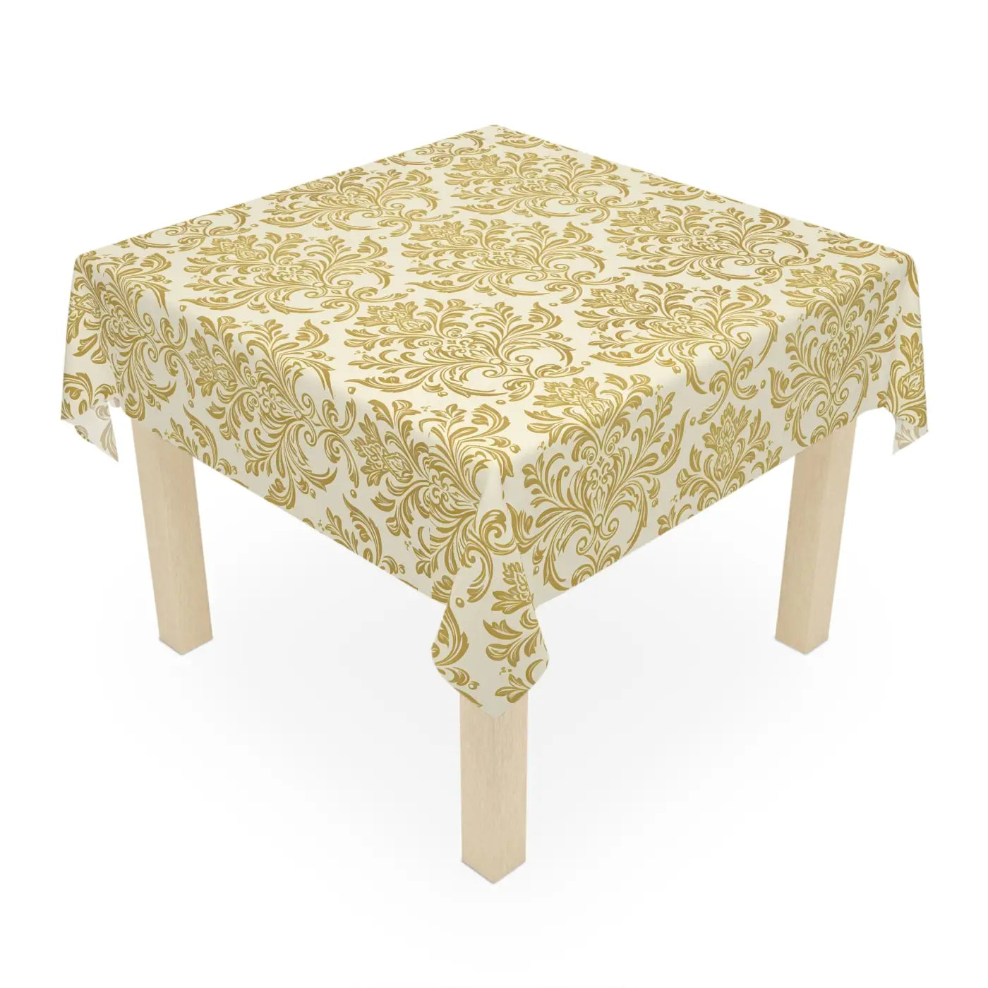 Damask Charm Tablecloth - Ivory Gold Shimmer Luxury - DipaliZ