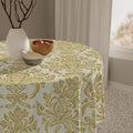 Damask Charm Tablecloth - Ivory Gold Shimmer Luxury - DipaliZ
