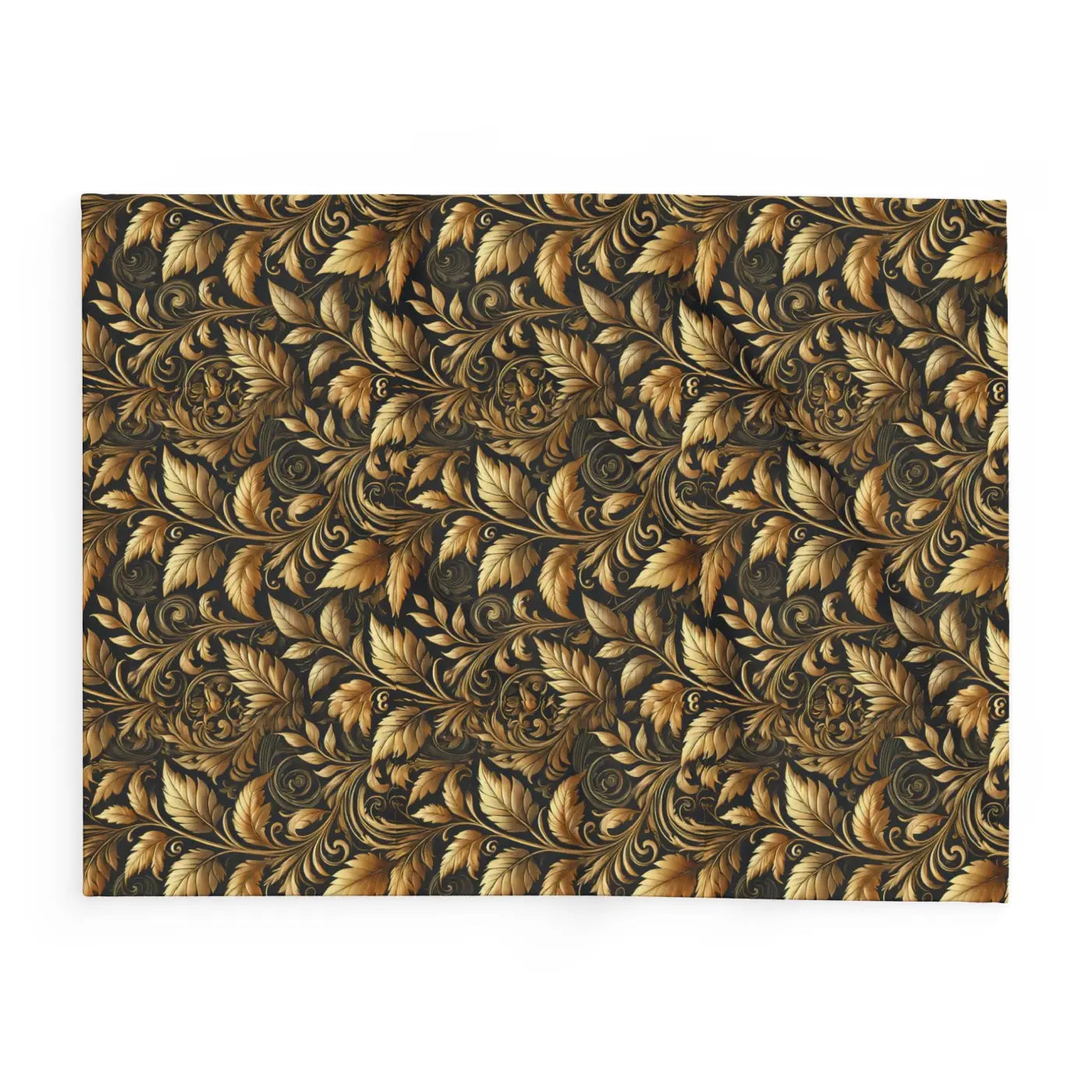 Gold Foliage Arctic Fleece Blanket - Luxury Warmth - DipaliZ