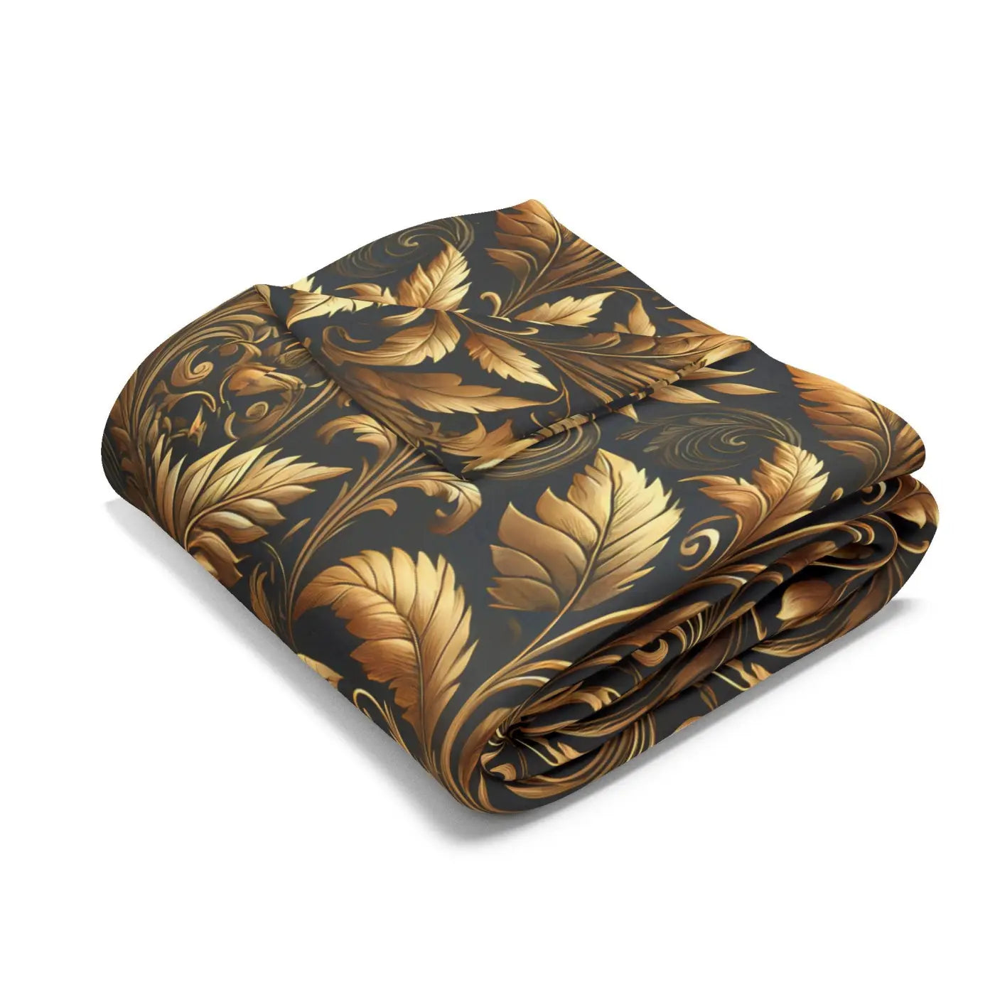 Gold Foliage Arctic Fleece Blanket - Luxury Warmth - DipaliZ
