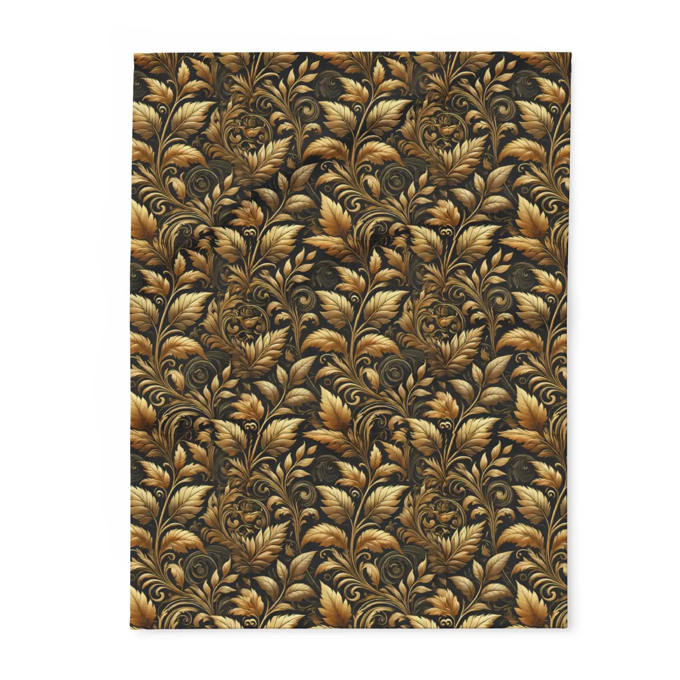 Gold Foliage Arctic Fleece Blanket - Luxury Warmth - DipaliZ