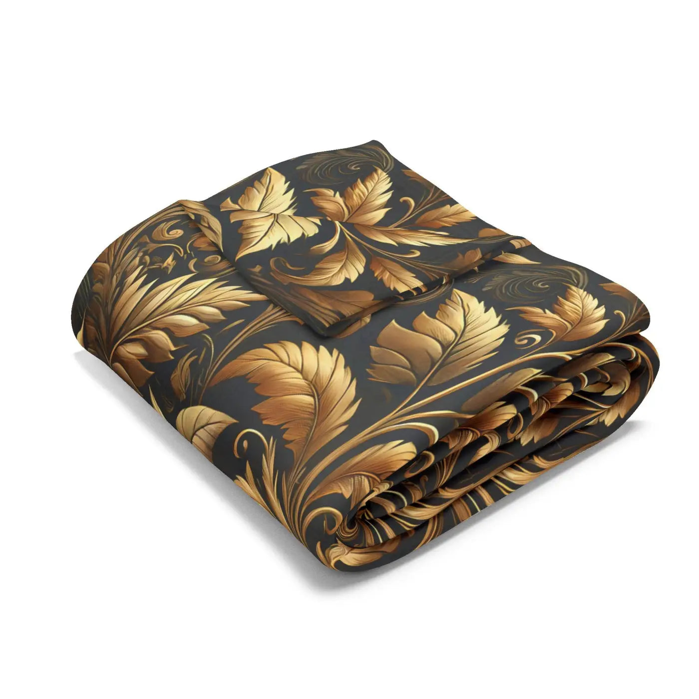 Gold Foliage Arctic Fleece Blanket - Luxury Warmth - DipaliZ