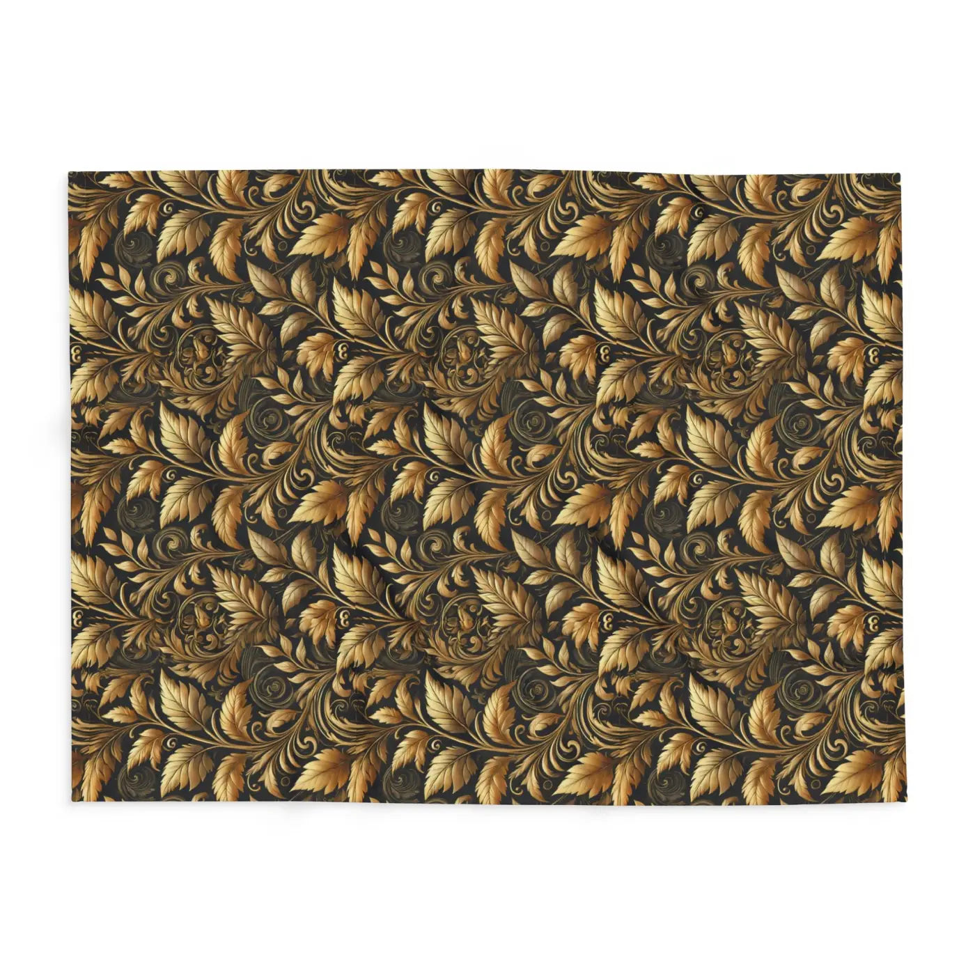 Gold Foliage Arctic Fleece Blanket - Luxury Warmth - DipaliZ