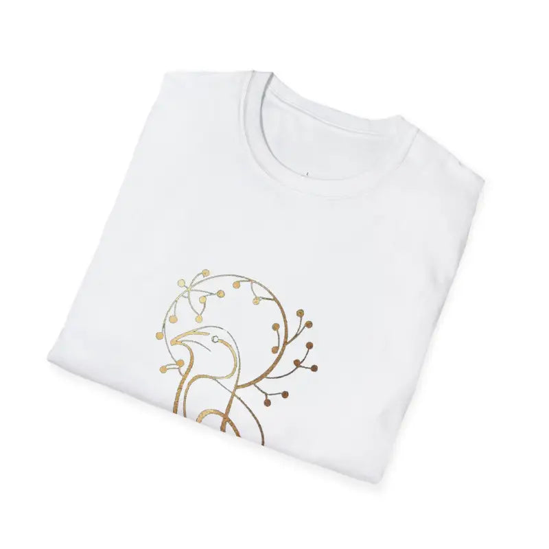 Golden Bird Tree Graphic Softstyle T Shirt - DipaliZ