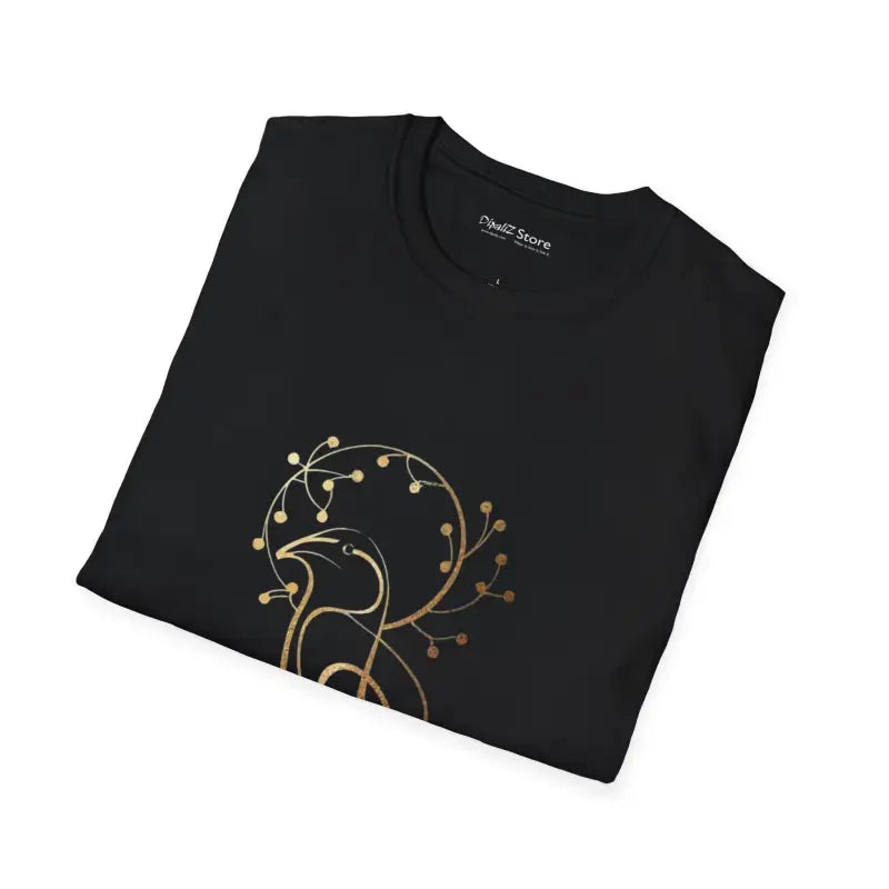 Golden Bird Tree Graphic Softstyle T Shirt - DipaliZ