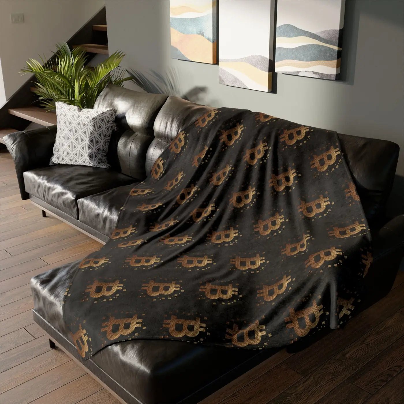 Golden Bitcoin Cryptocurrency Blanket - Cozy Comfort - DipaliZ