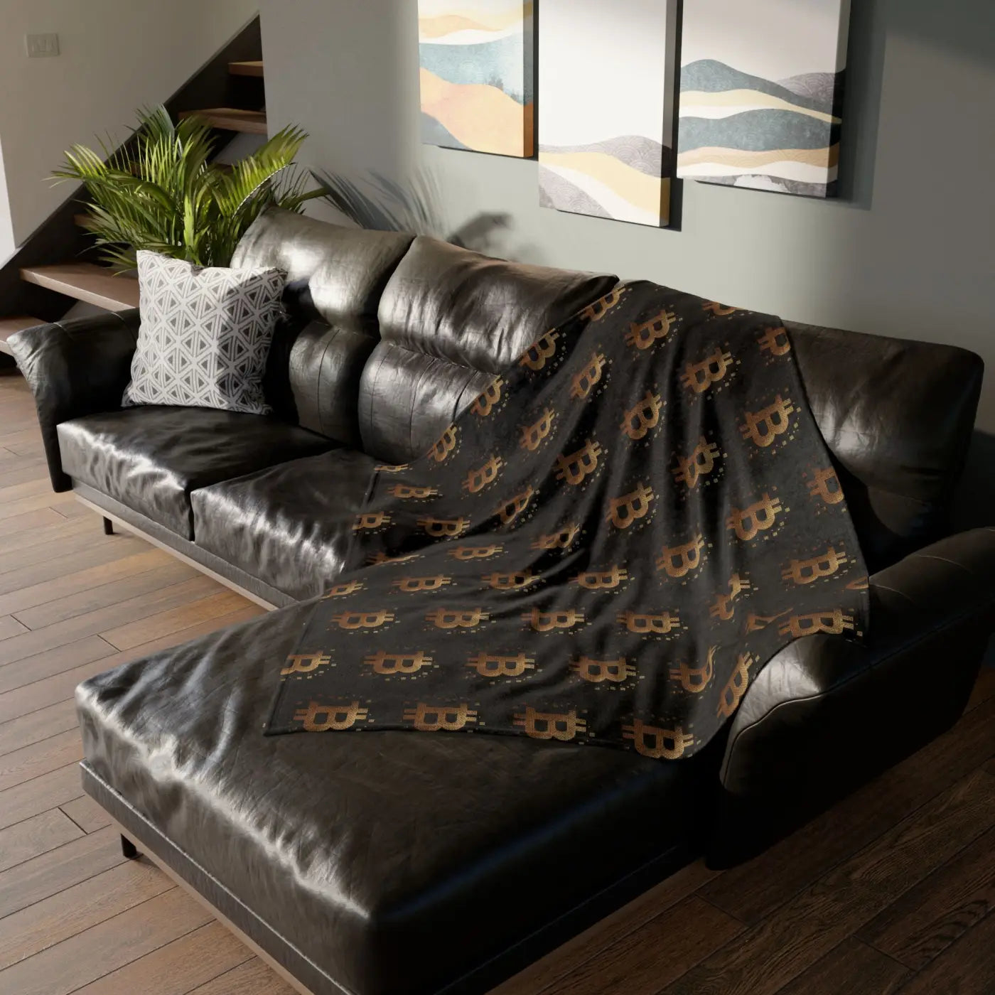 Golden Bitcoin Cryptocurrency Blanket - Cozy Comfort - DipaliZ