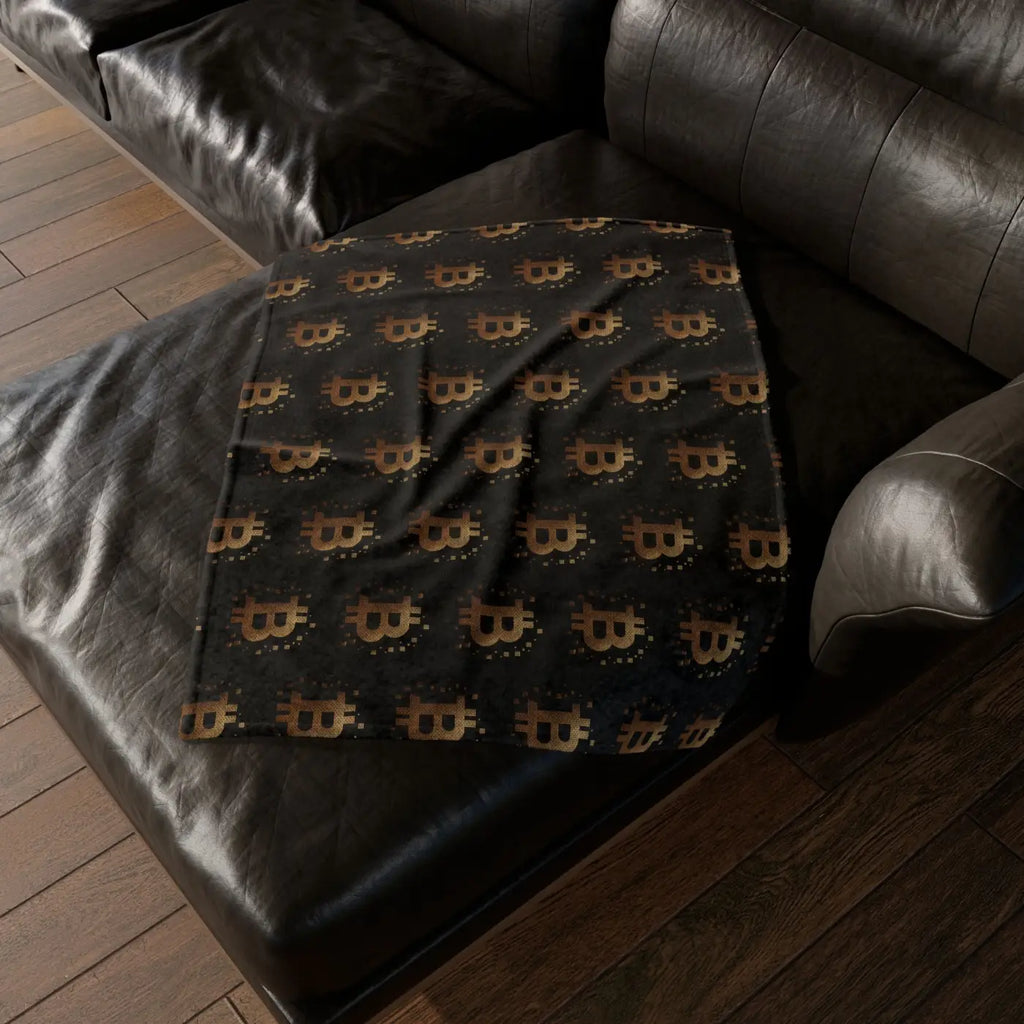 Golden Bitcoin Cryptocurrency Blanket - Cozy Comfort - DipaliZ