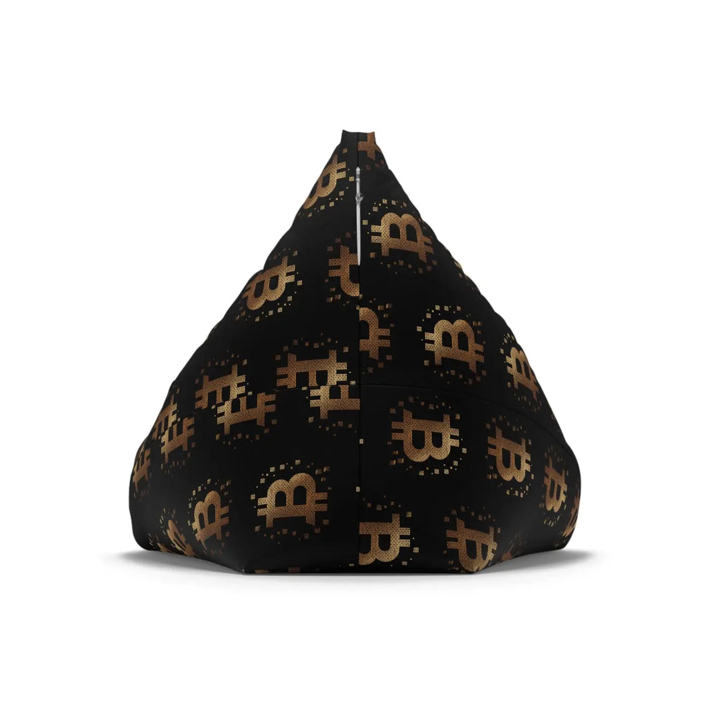 Golden Bitcoin Bean Bag Cover - Futuristic Home Decor - DipaliZ
