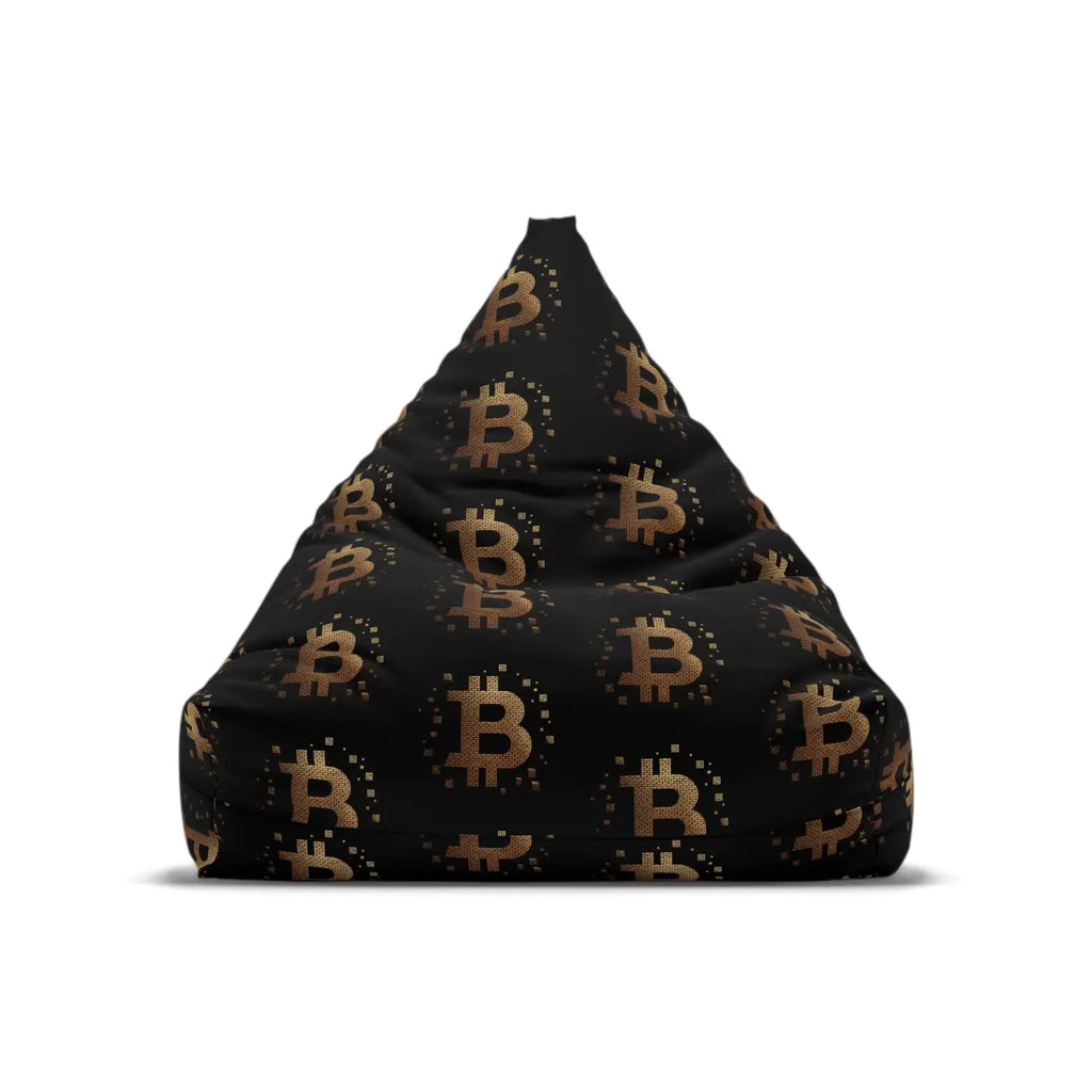 Golden Bitcoin Bean Bag Cover - Futuristic Home Decor - DipaliZ