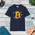 Golden Bitcoin Unisex Softstyle Tee - Chic Comfort Design - DipaliZ