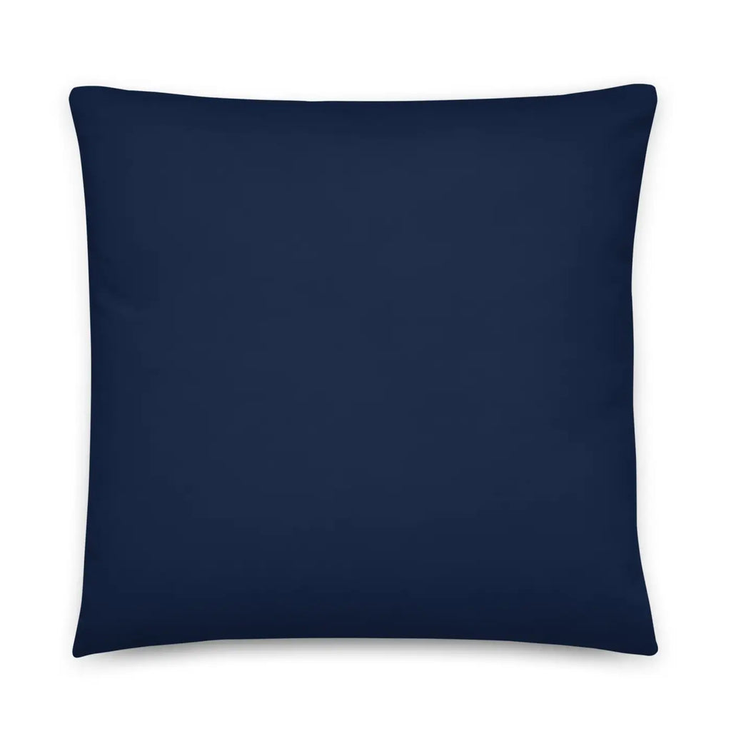 Navy Blue Basic Pillow - Golden Flower Design - DipaliZ