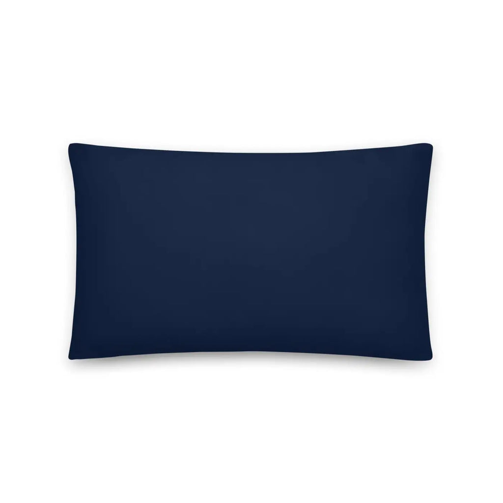 Navy Blue Basic Pillow - Golden Flower Design - DipaliZ