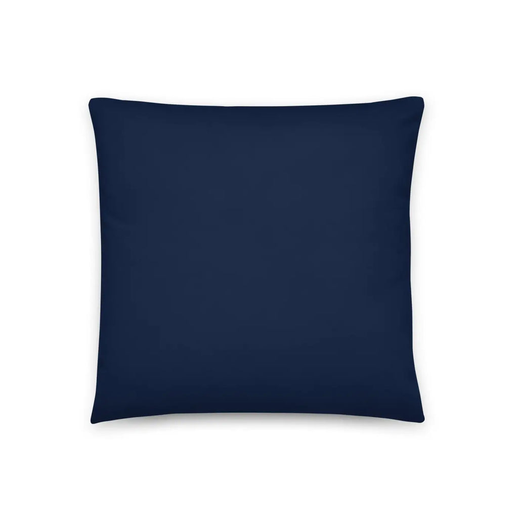 Navy Blue Basic Pillow - Golden Flower Design - DipaliZ