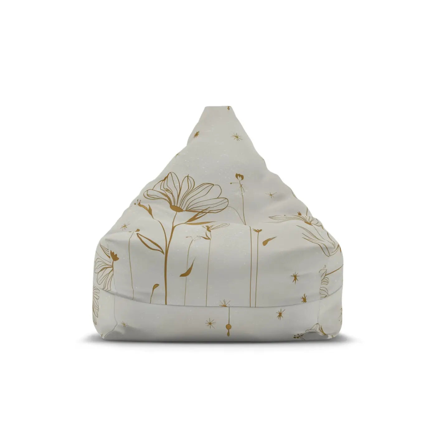 Stylish Golden Flowers Bean Bags Cover - Durable Polyester - DipaliZ