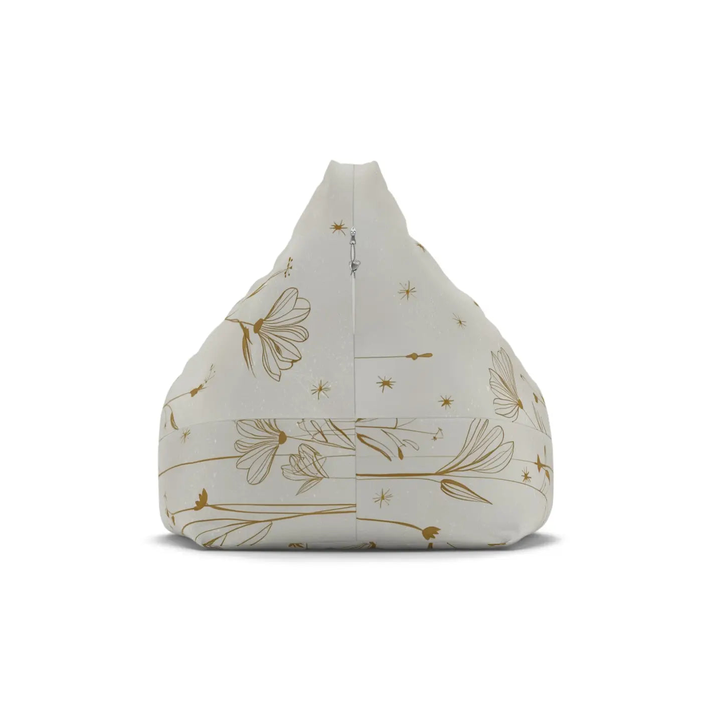 Stylish Golden Flowers Bean Bags Cover - Durable Polyester - DipaliZ