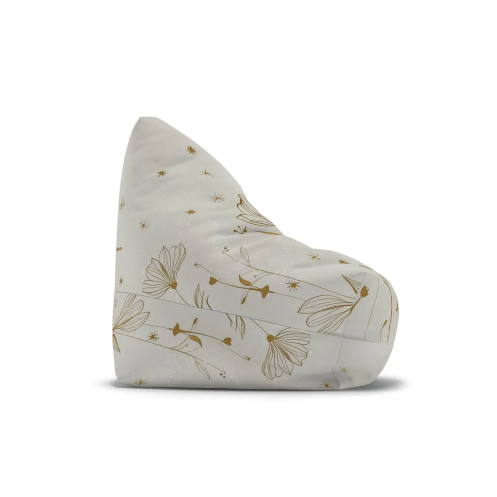 Stylish Golden Flowers Bean Bags Cover - Durable Polyester - DipaliZ