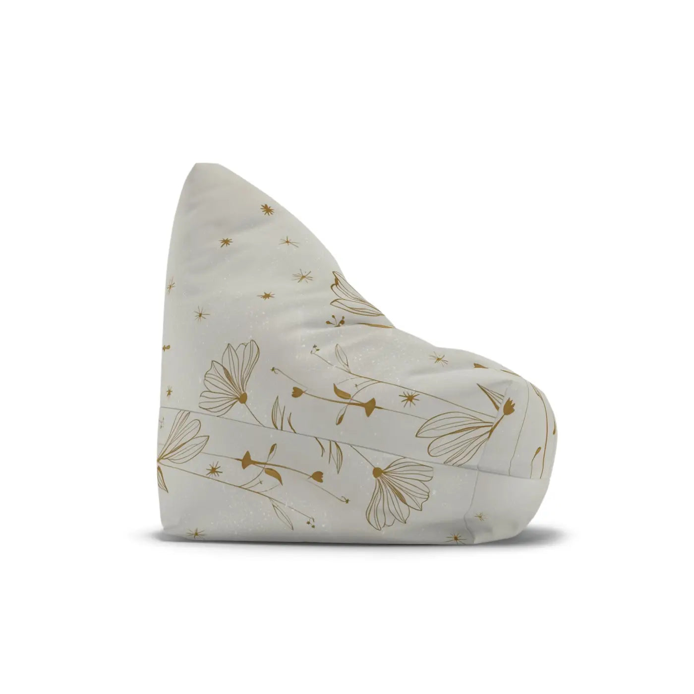 Stylish Golden Flowers Bean Bags Cover - Durable Polyester - DipaliZ