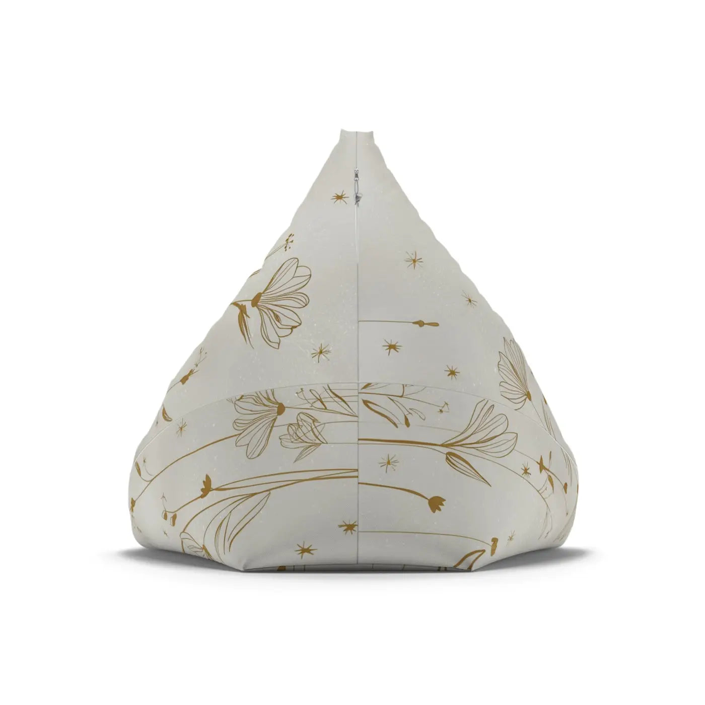 Stylish Golden Flowers Bean Bags Cover - Durable Polyester - DipaliZ