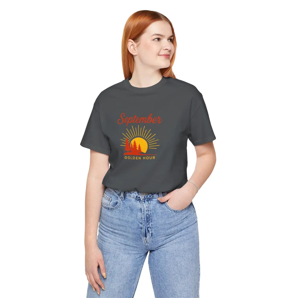 Golden Hour September Tee - Ring-Spun Cotton Nature Lover Gift - DipaliZ