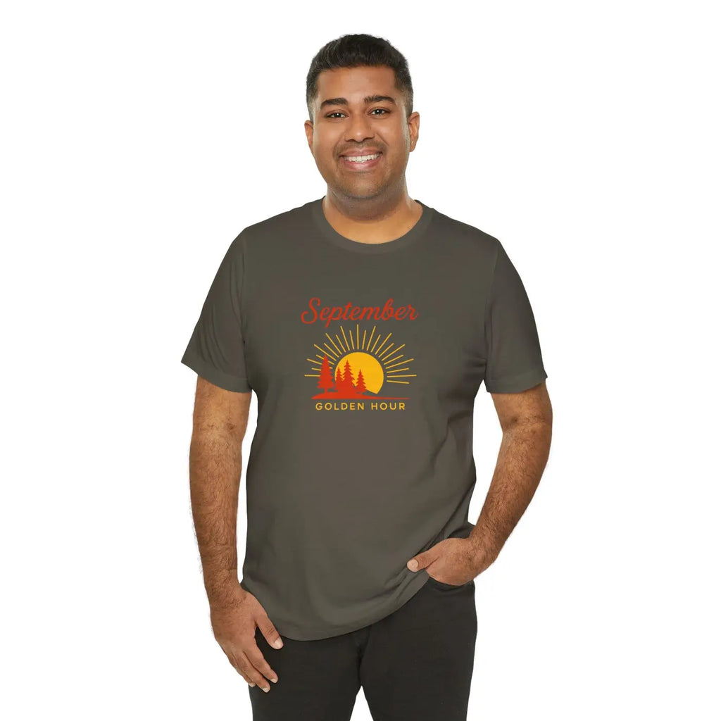 Golden Hour September Tee - Ring-Spun Cotton Nature Lover Gift - DipaliZ
