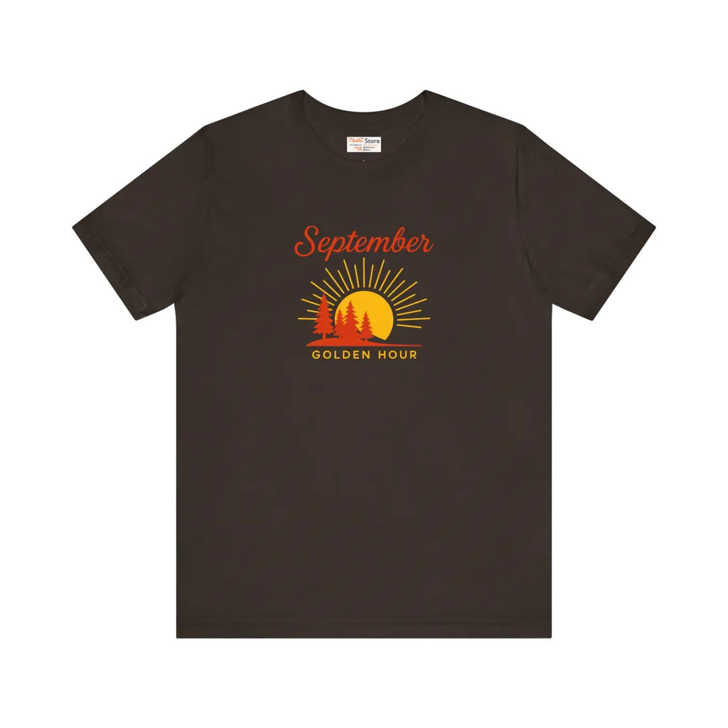 Golden Hour September Tee - Ring-Spun Cotton Nature Lover Gift - DipaliZ