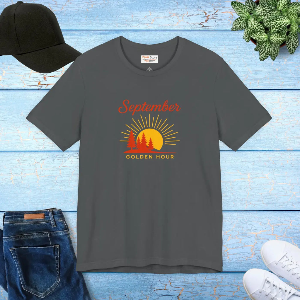 Golden Hour September Tee - Ring-Spun Cotton Nature Lover Gift - DipaliZ
