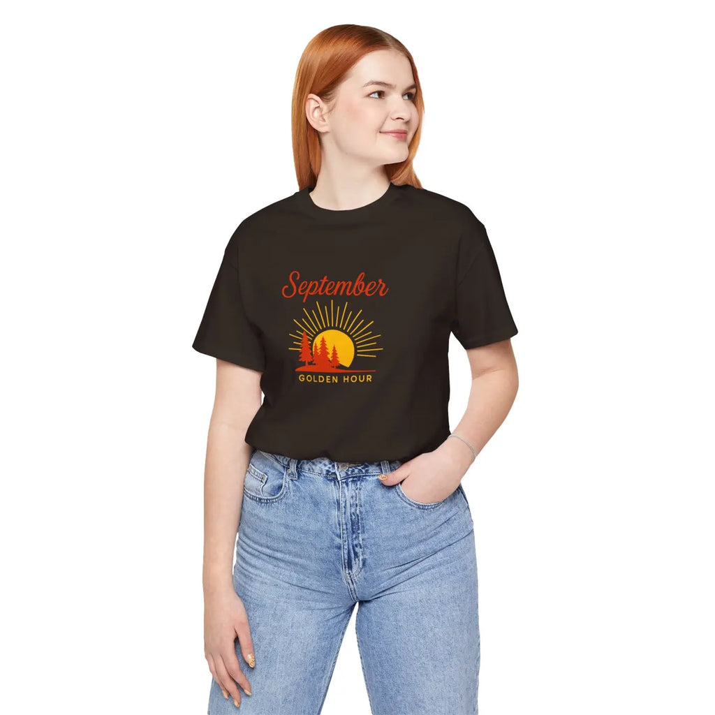Golden Hour September Tee - Ring-Spun Cotton Nature Lover Gift - DipaliZ