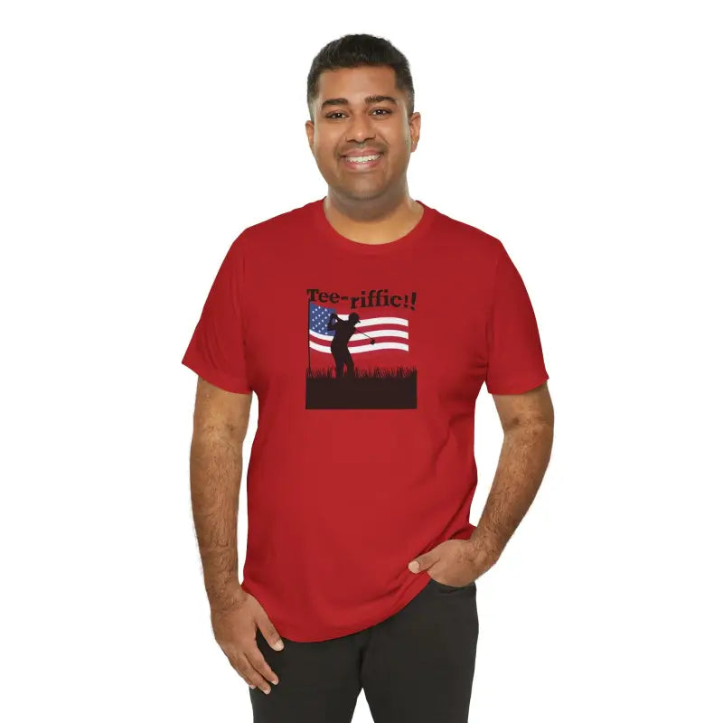 Golfing Tee Unisex Jersey Short Sleeve - 4th of July - DipaliZ