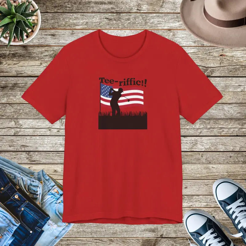 Golfing Tee Unisex Jersey Short Sleeve - 4th of July - DipaliZ