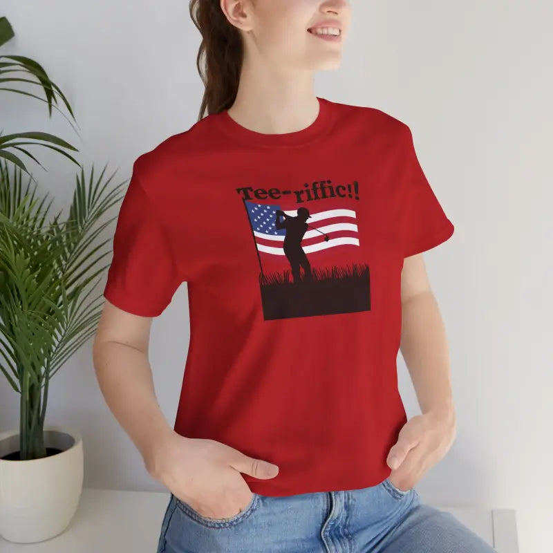 Golfing Tee Unisex Jersey Short Sleeve - 4th of July - DipaliZ