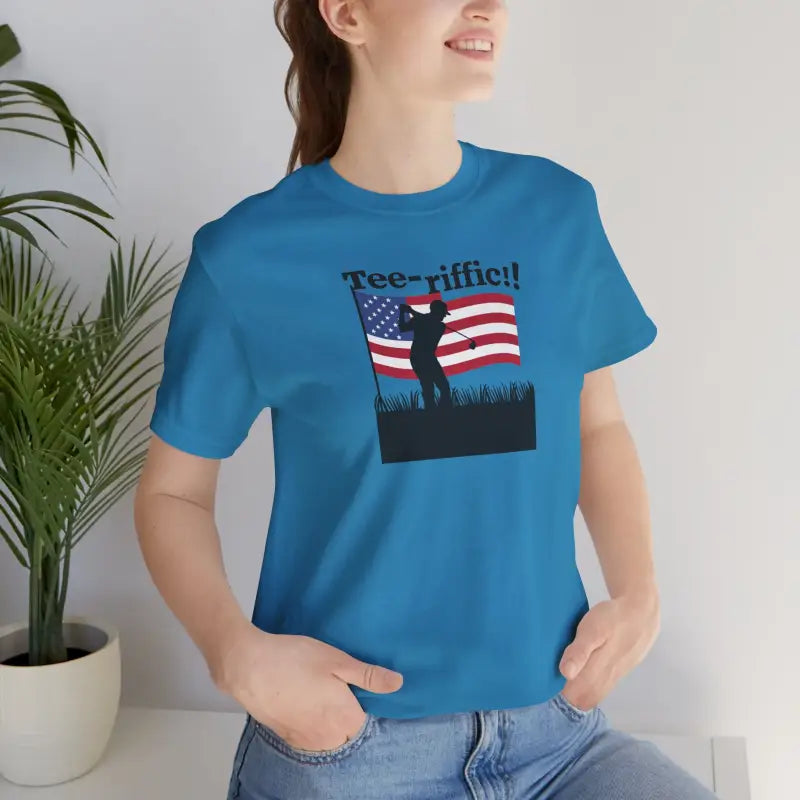 Golfing Tee Unisex Jersey Short Sleeve - 4th of July - DipaliZ
