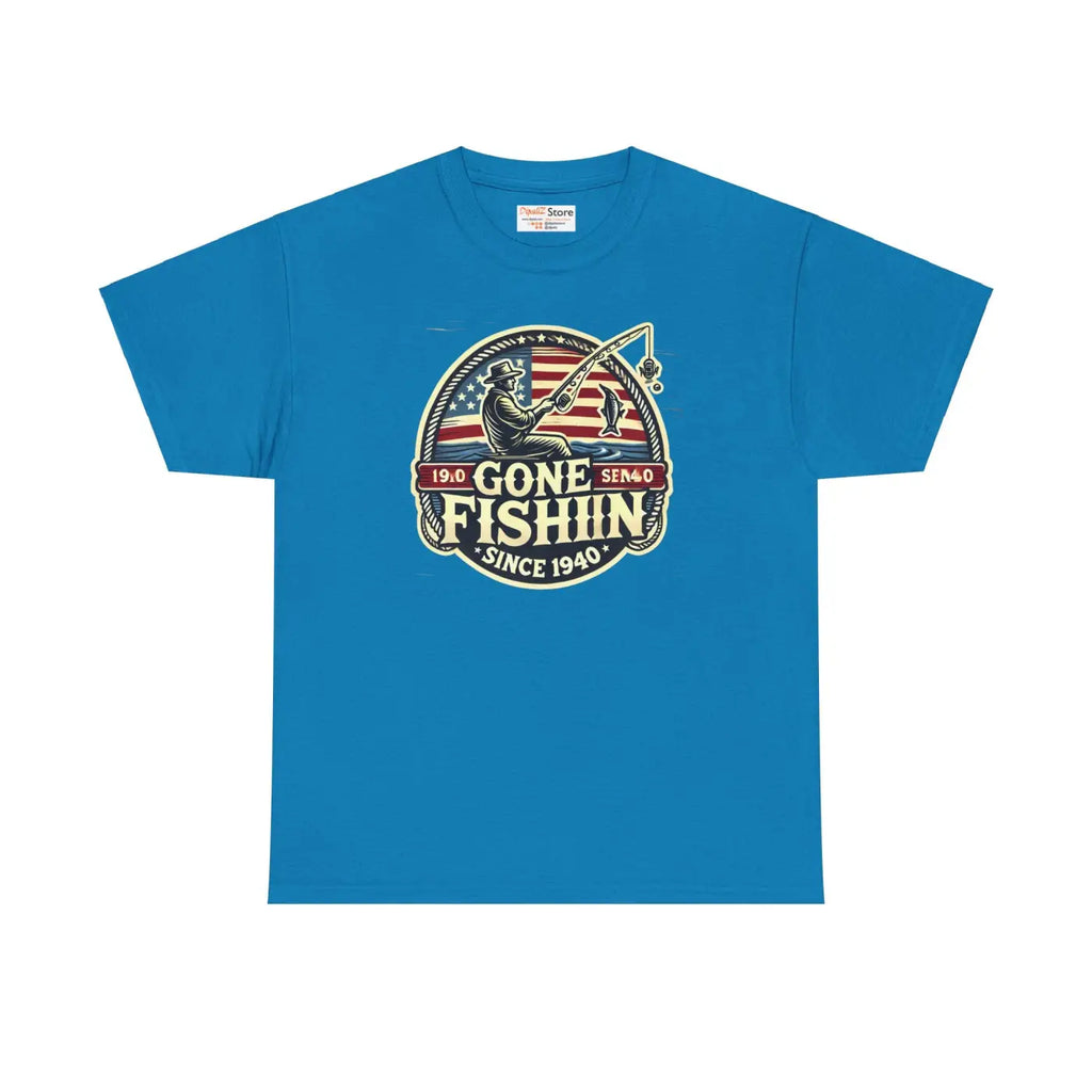Gone Fishing Unisex Heavy Cotton Tee - Adventure Style - DipaliZ