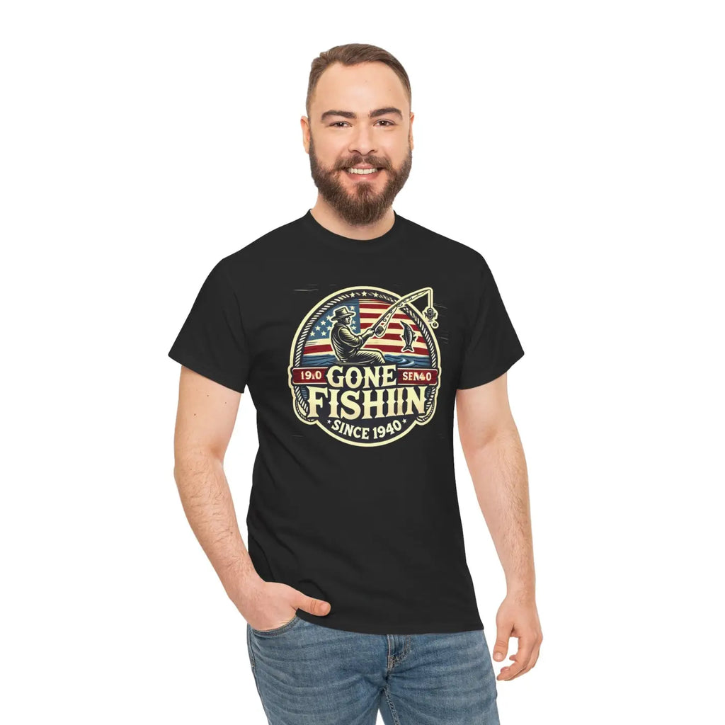 Gone Fishing Unisex Heavy Cotton Tee - Adventure Style - DipaliZ