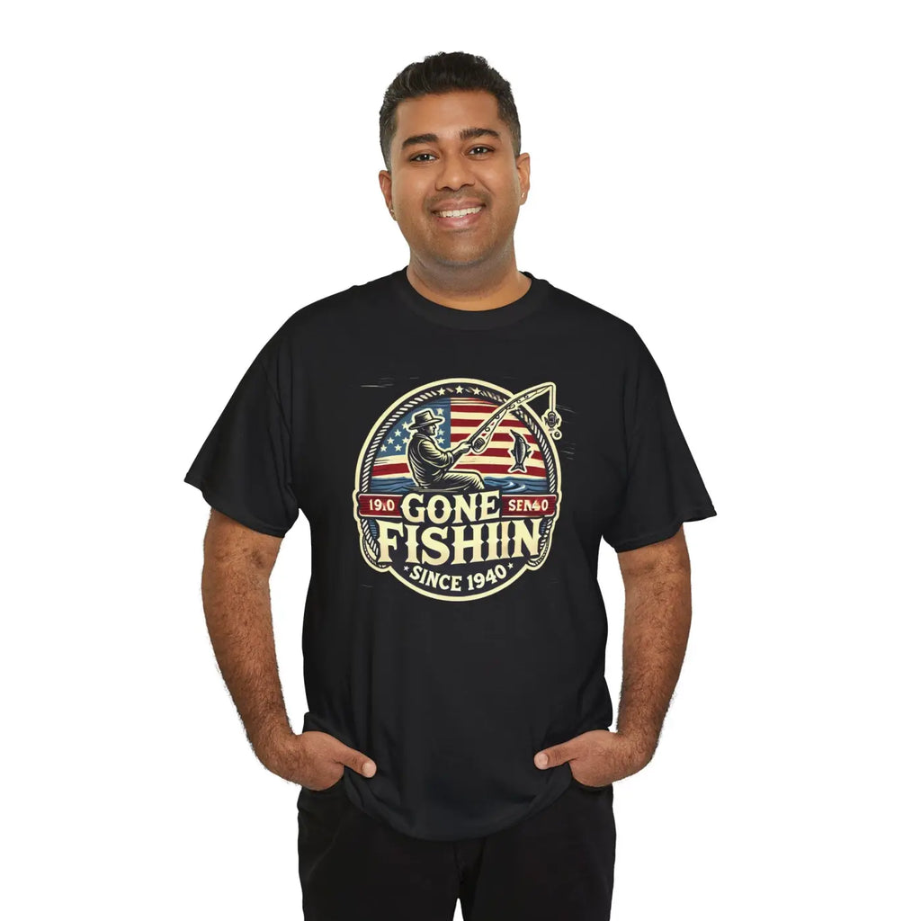 Gone Fishing Unisex Heavy Cotton Tee - Adventure Style - DipaliZ