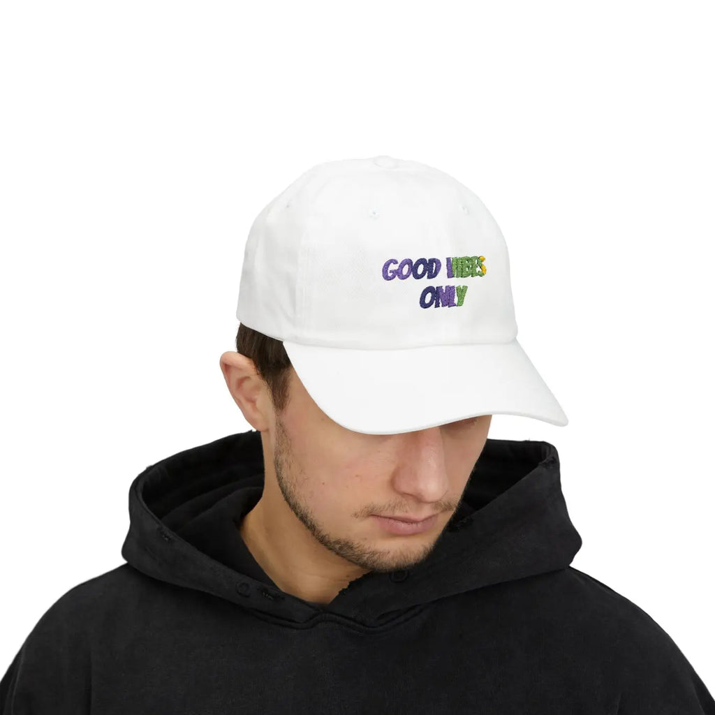 Good Vibes Dad Cap - Effortless Style Classic White - DipaliZ