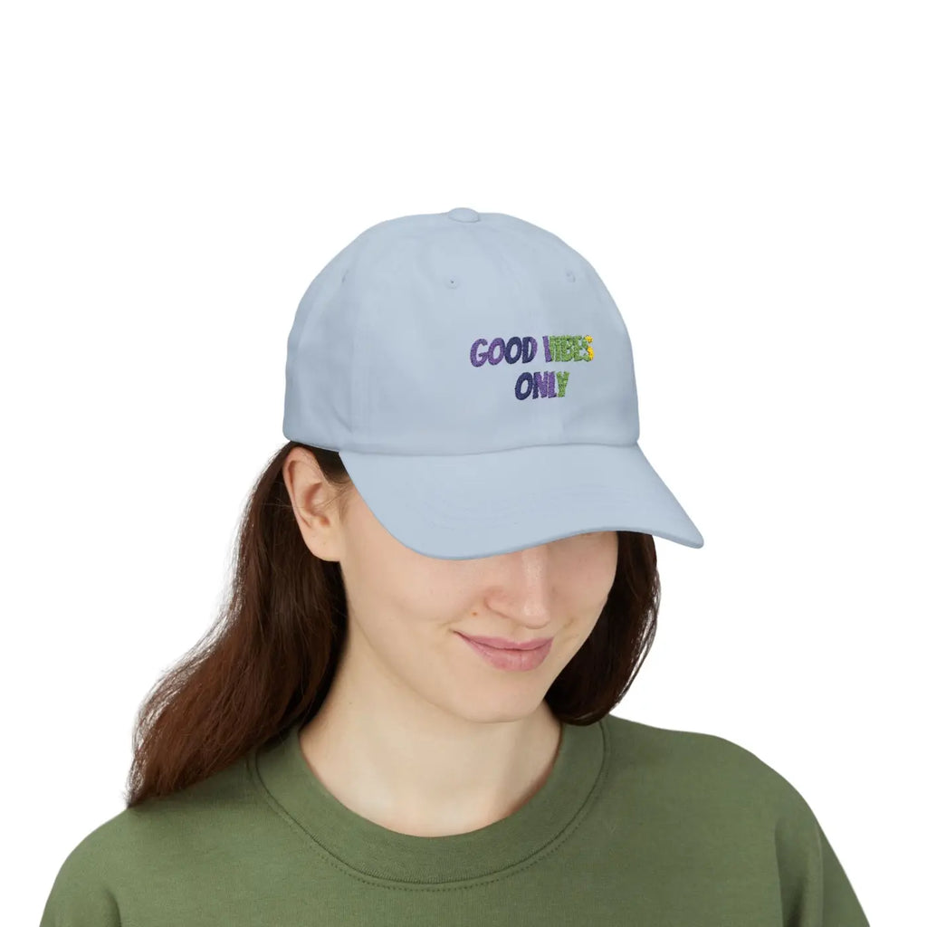 Good Vibes Dad Cap - Effortless Style Classic White - DipaliZ