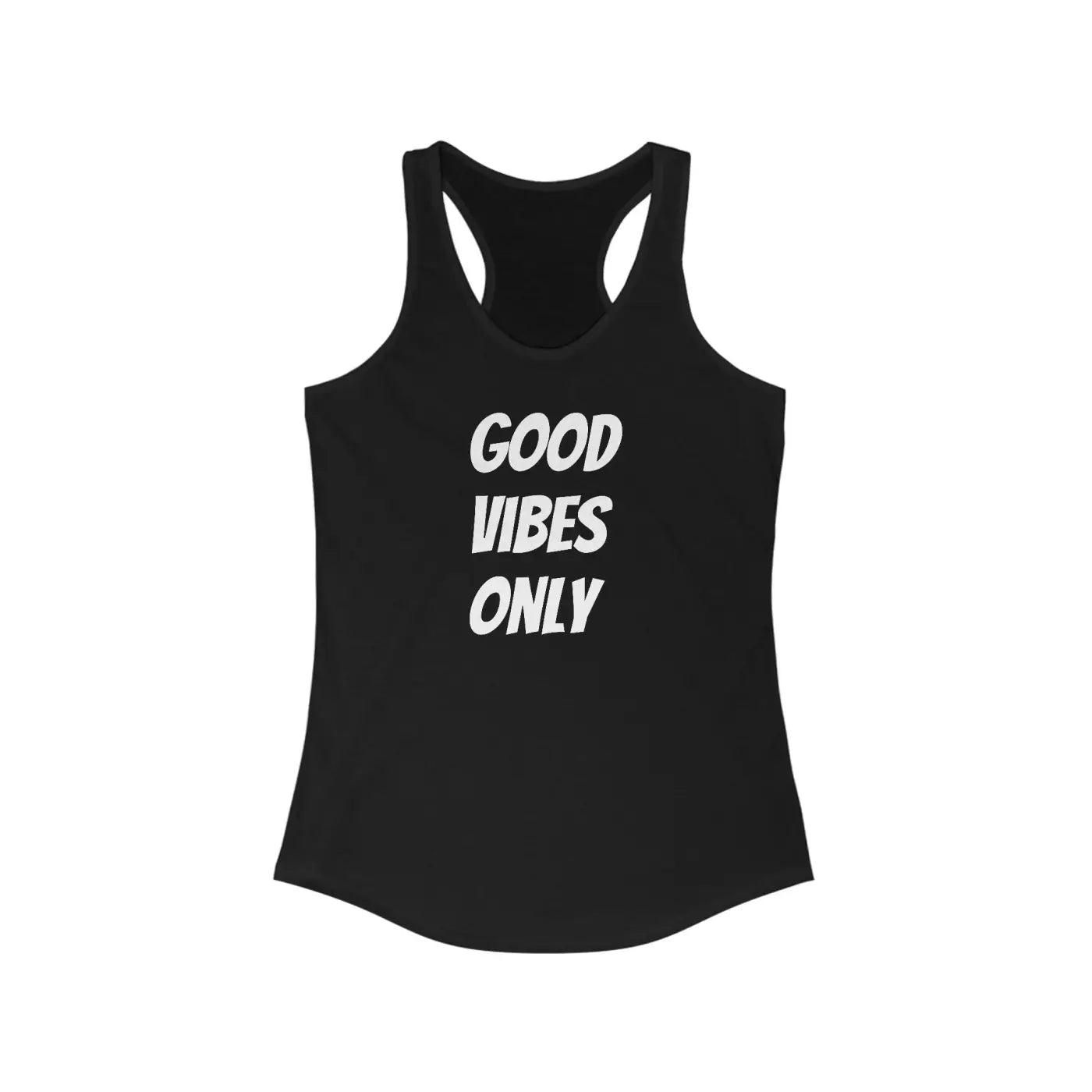 Good Vibes Racerback Tank - Sporty Scooped Neckline - DipaliZ