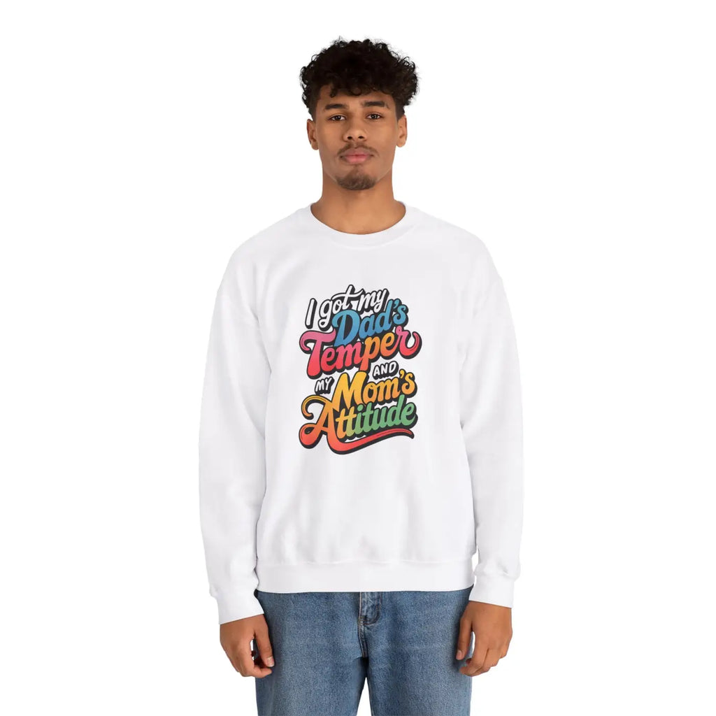 Heavy Blend Sweatshirt - Dads Temper Moms Attitude - DipaliZ