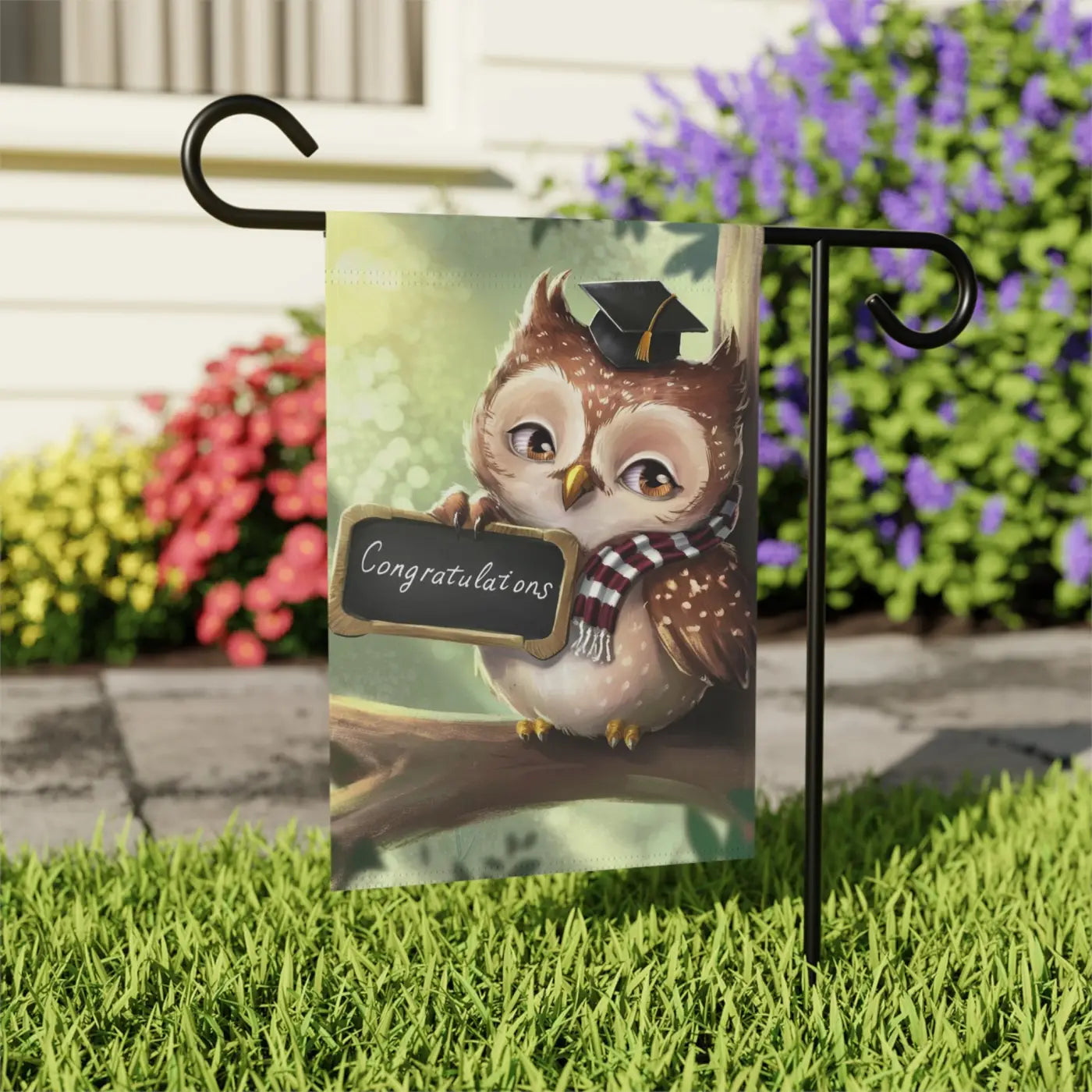 Congrats Garden Banner - Graduating Owl Grad Charm - DipaliZ