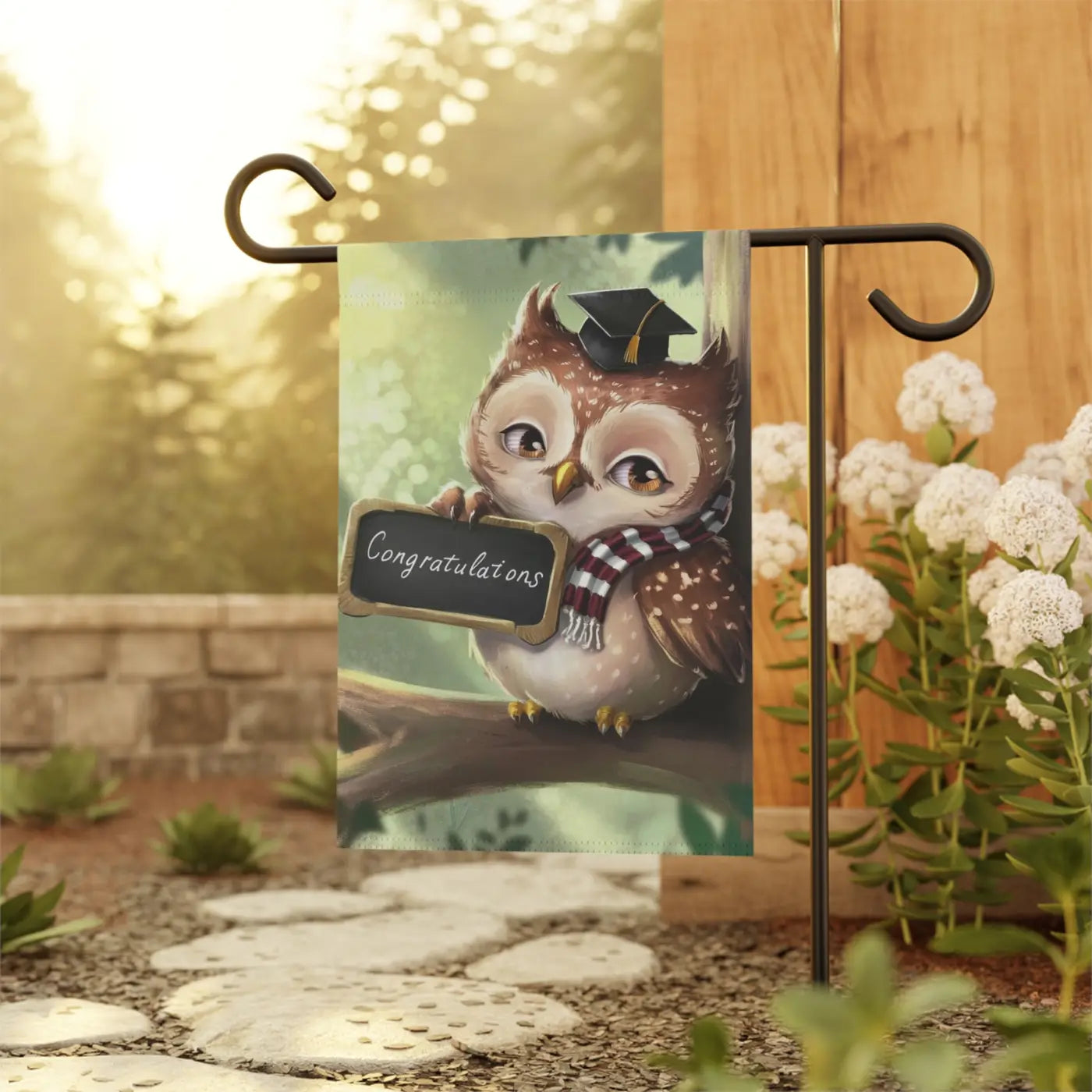 Congrats Garden Banner - Graduating Owl Grad Charm - DipaliZ