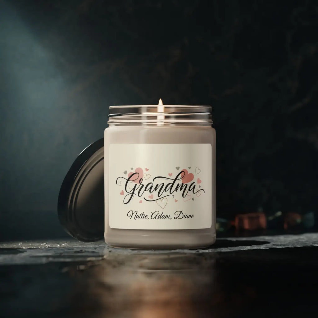 Grandma Scented Soy Candle - Heart Floral Design - DipaliZ