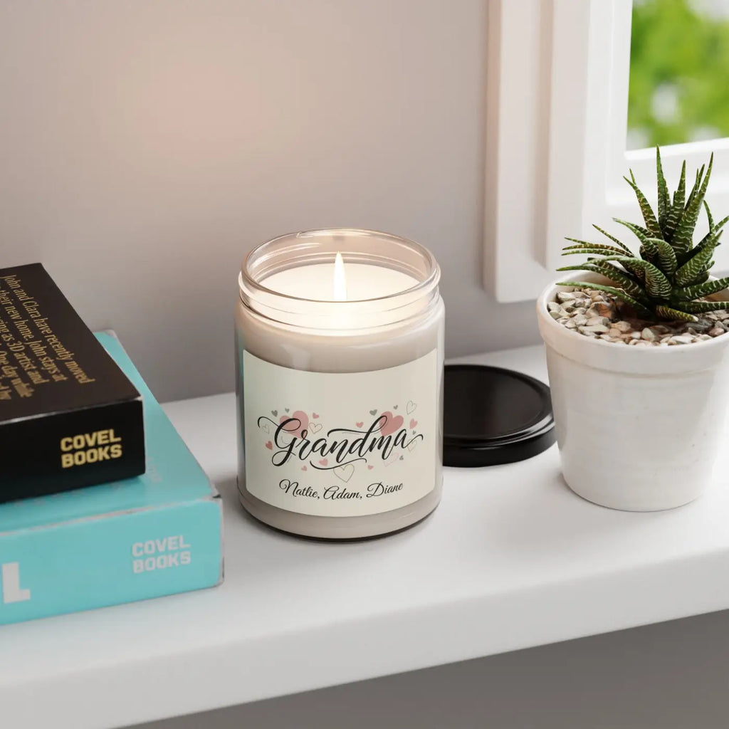Grandma Scented Soy Candle - Heart Floral Design - DipaliZ