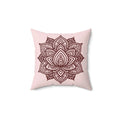Graphic Lotus Flower Polyester Square Pillow - Mandala - DipaliZ