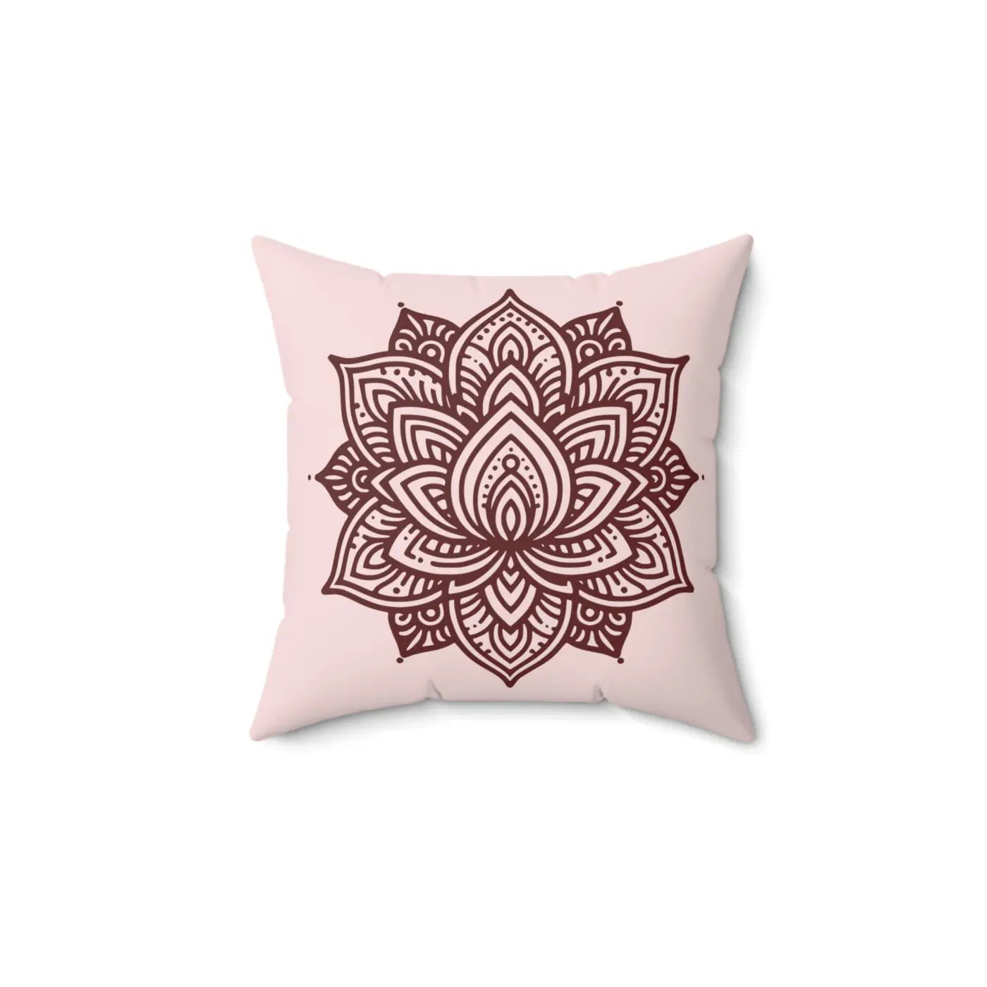 Graphic Lotus Flower Polyester Square Pillow - Mandala - DipaliZ