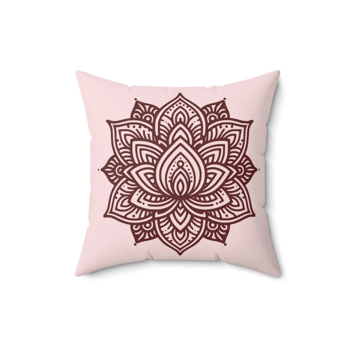Graphic Lotus Flower Polyester Square Pillow - Mandala - DipaliZ