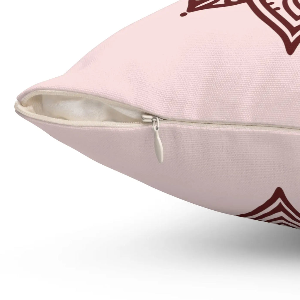 Graphic Lotus Flower Polyester Square Pillow - Mandala - DipaliZ
